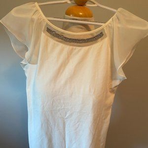 Cream Blouse with Beaded Embroidery